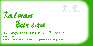 kalman burian business card